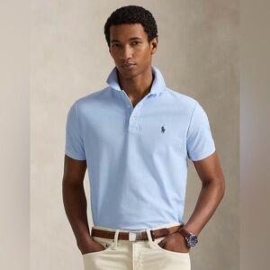 Polo Ralph Lauren Men's Custom Slim Fit Honeycomb Office Blue Polo Size M BNWT